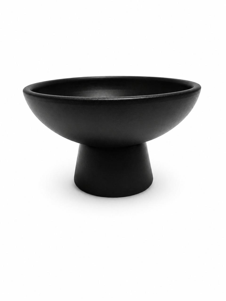 Black clay vase