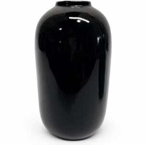 Black glazed vase
