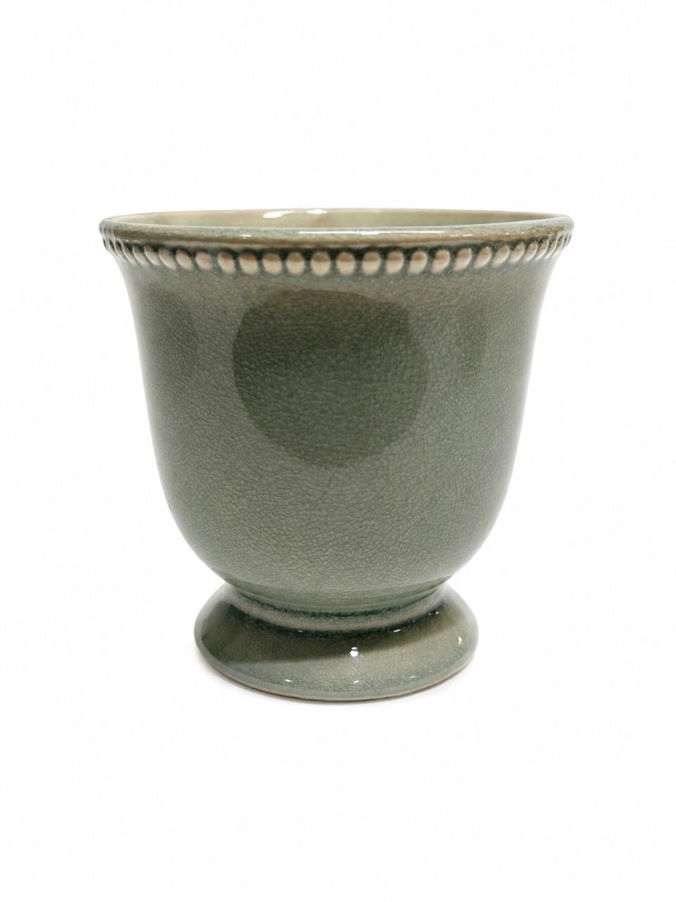 Duck egg dotted vase L