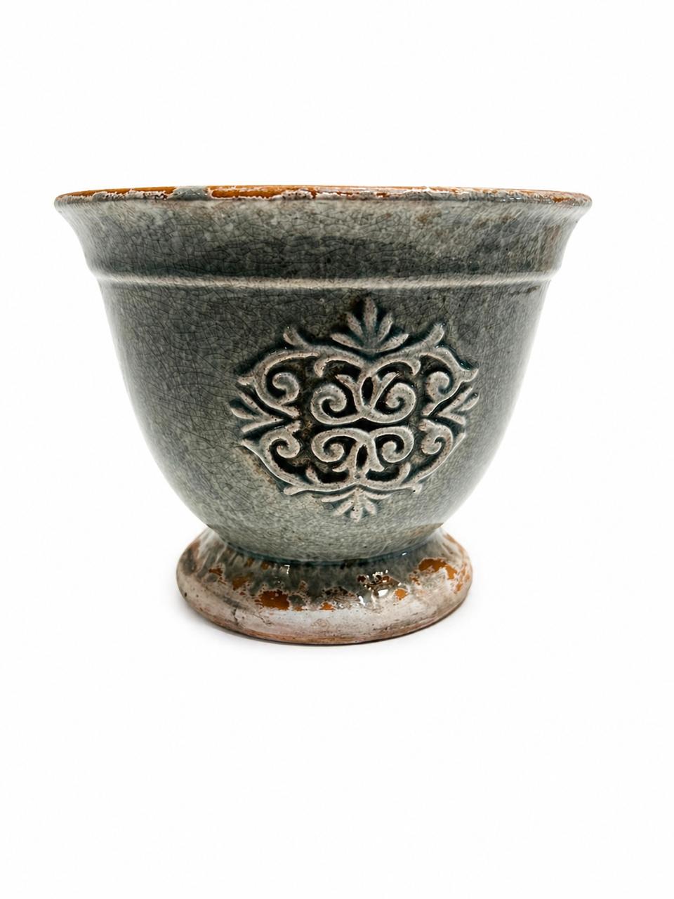 Duck embossed vase round