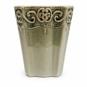 Duck egg embossed vase tall