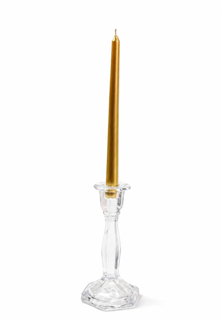 Glass candle holder round