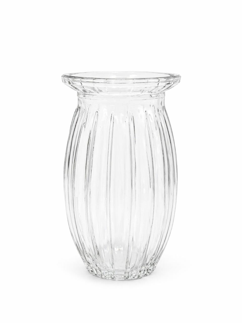 Glass pleated vase