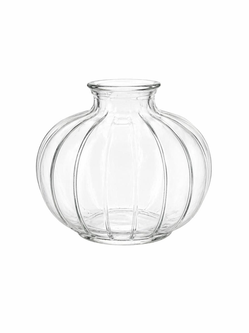Glass ribbed vase