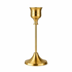 Gold bell candle holder short