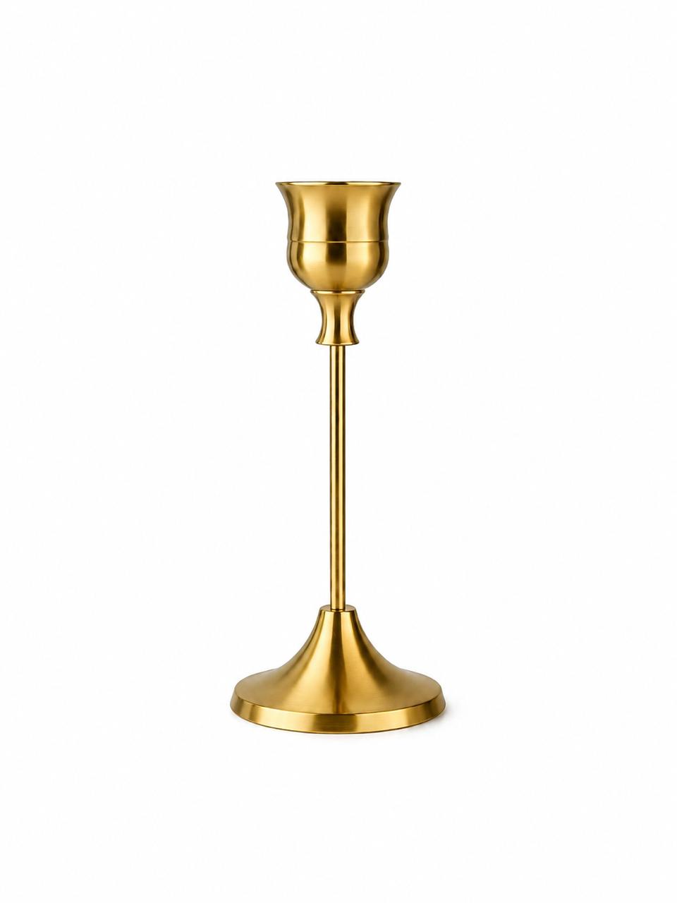 Gold bell candle holder short