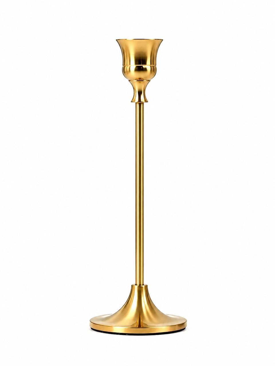 Gold bell candle holder tall