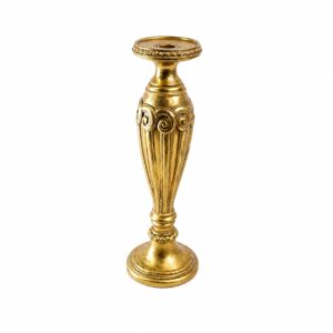 Gold pillar candle holder