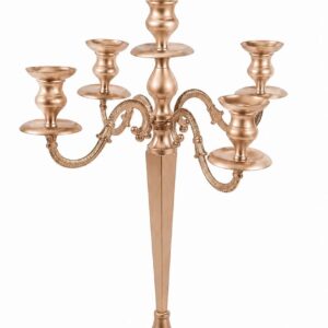 Rose gold candelabra 5 arm