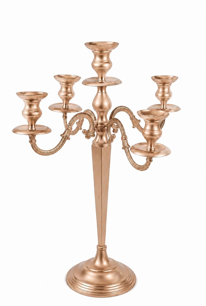 Rose gold candelabra 5 arm