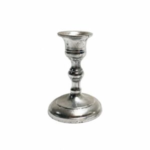 Silver candle holder round short