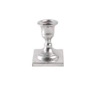 Silver candle holder square
