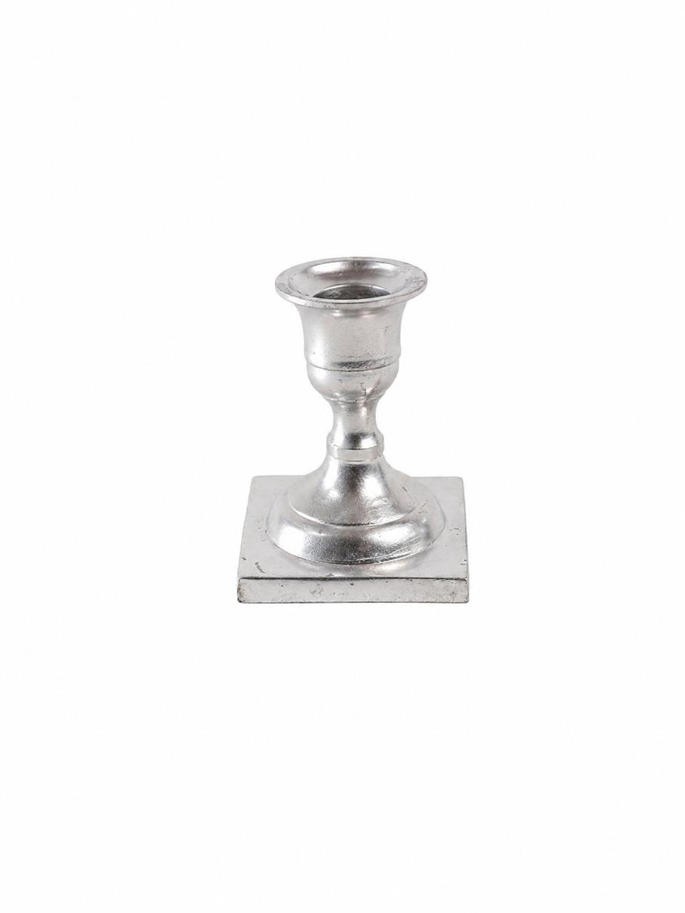 Silver candle holder square