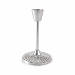 Silver pleated candle holder