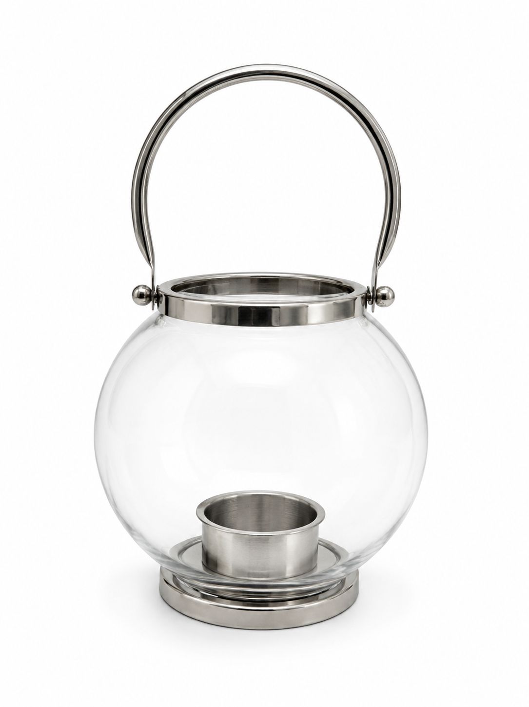 Round silver lantern
