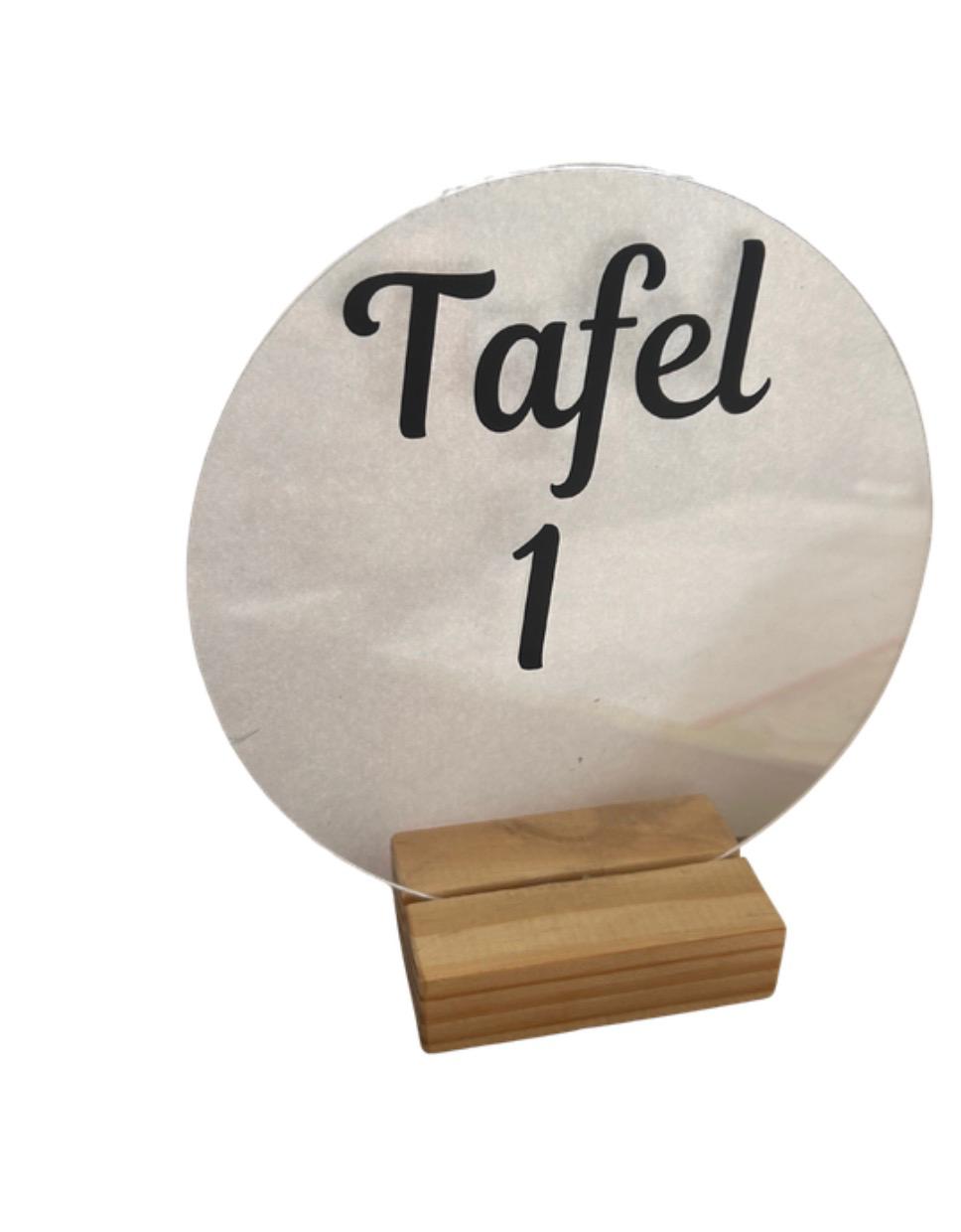 Clear round black font Afrikaans table number