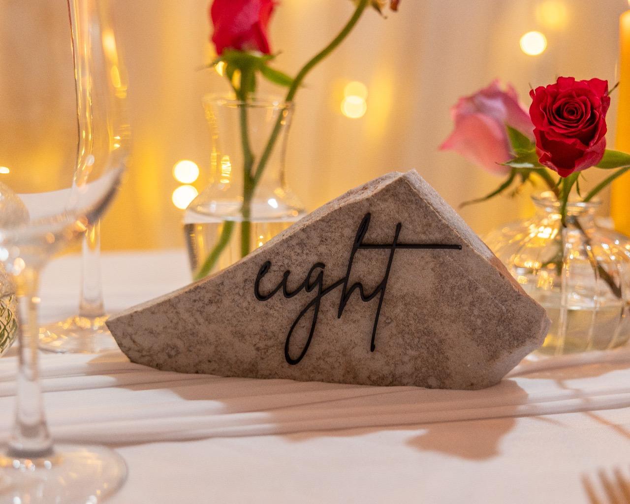 Stone granite table number
