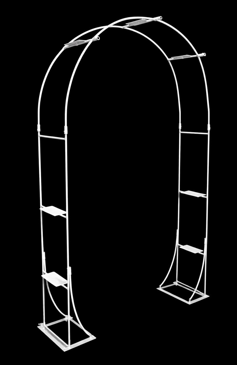 White metal oval arch