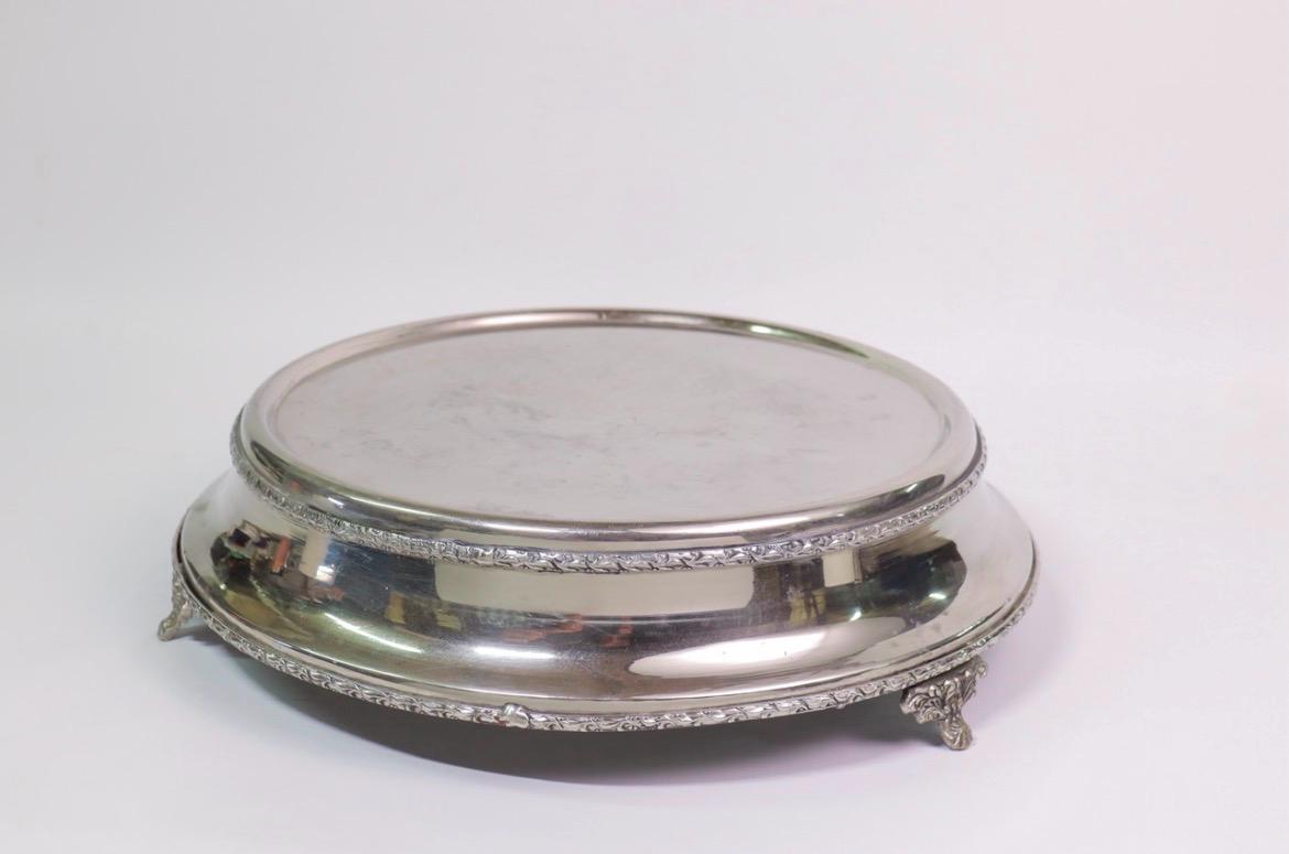 Silver dotted cake stand
