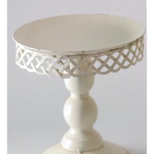 Crème lace cake stand short