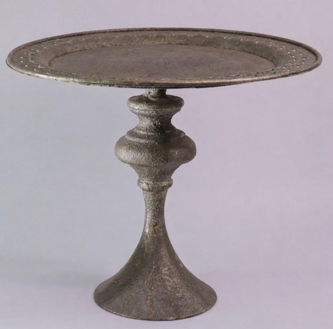 Pewter cake stand tall