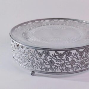 Silver lace cake stand