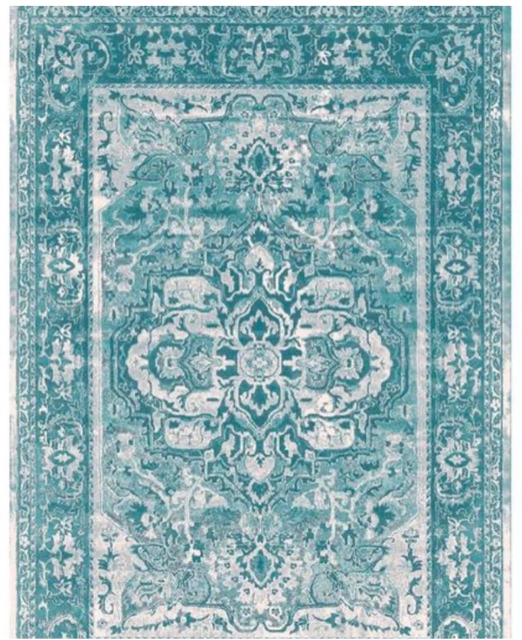Turquoise medallion carpet