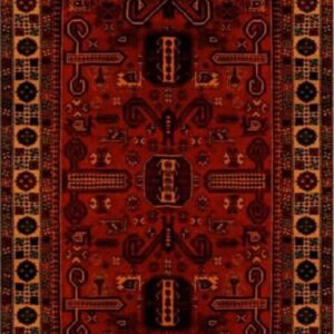 Red and orange medallion carpet