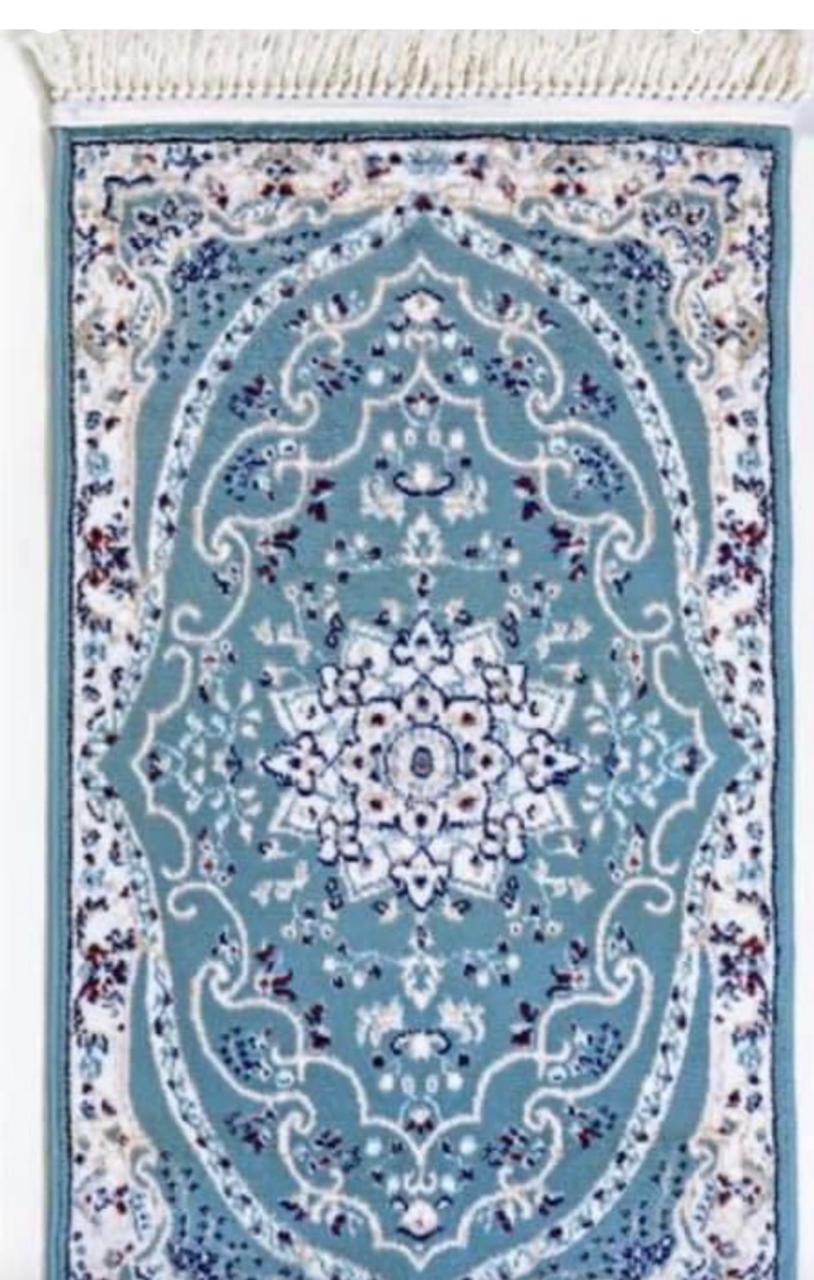 Turquoise medallion carpet small