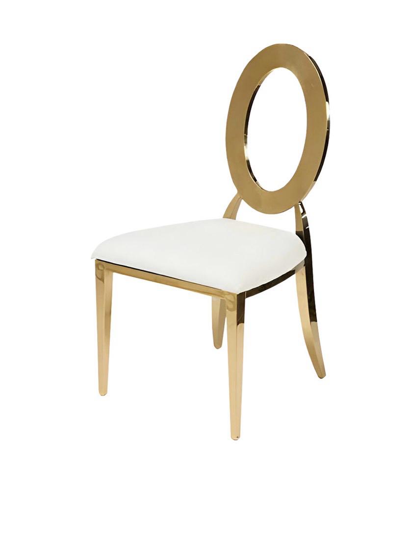 White - and gold O chair