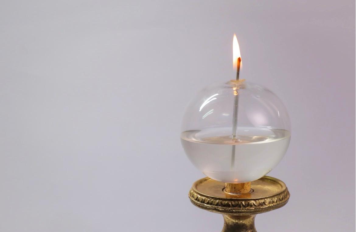 Glass candle round M