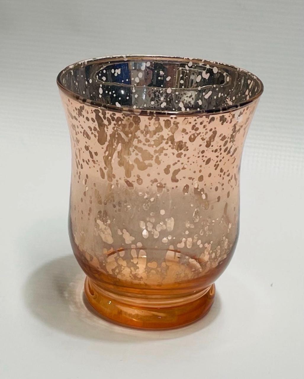 Rose gold hurricane votive