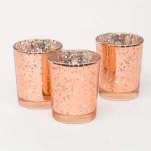 Speckled rose gold tealight holder