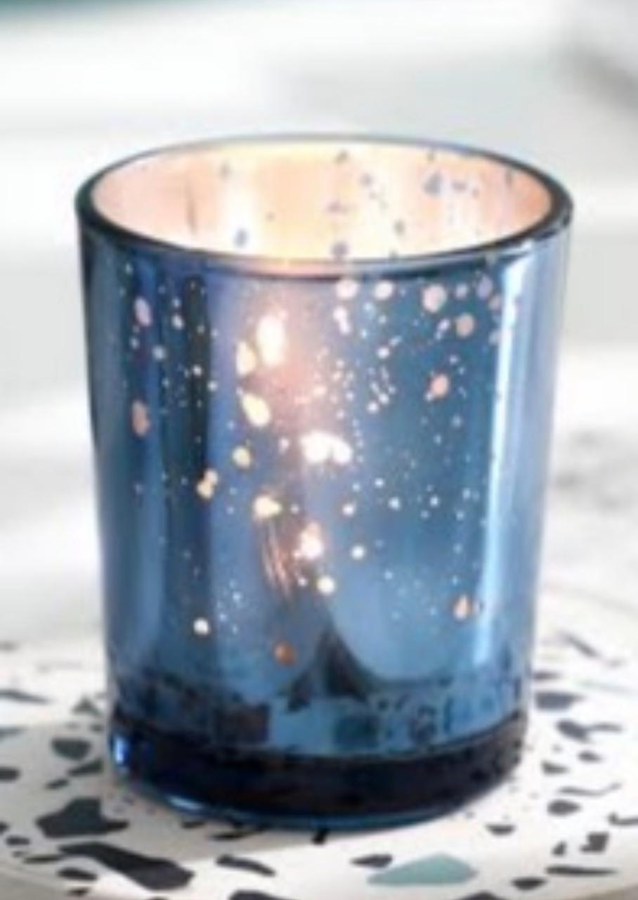 Speckled blue tealight holder
