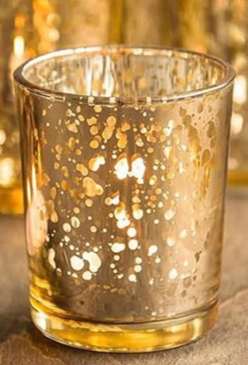 Speckled gold tealight holder