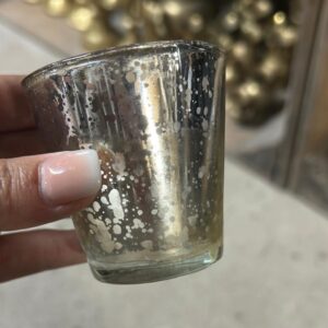 Speckled gold/silver tealight holder