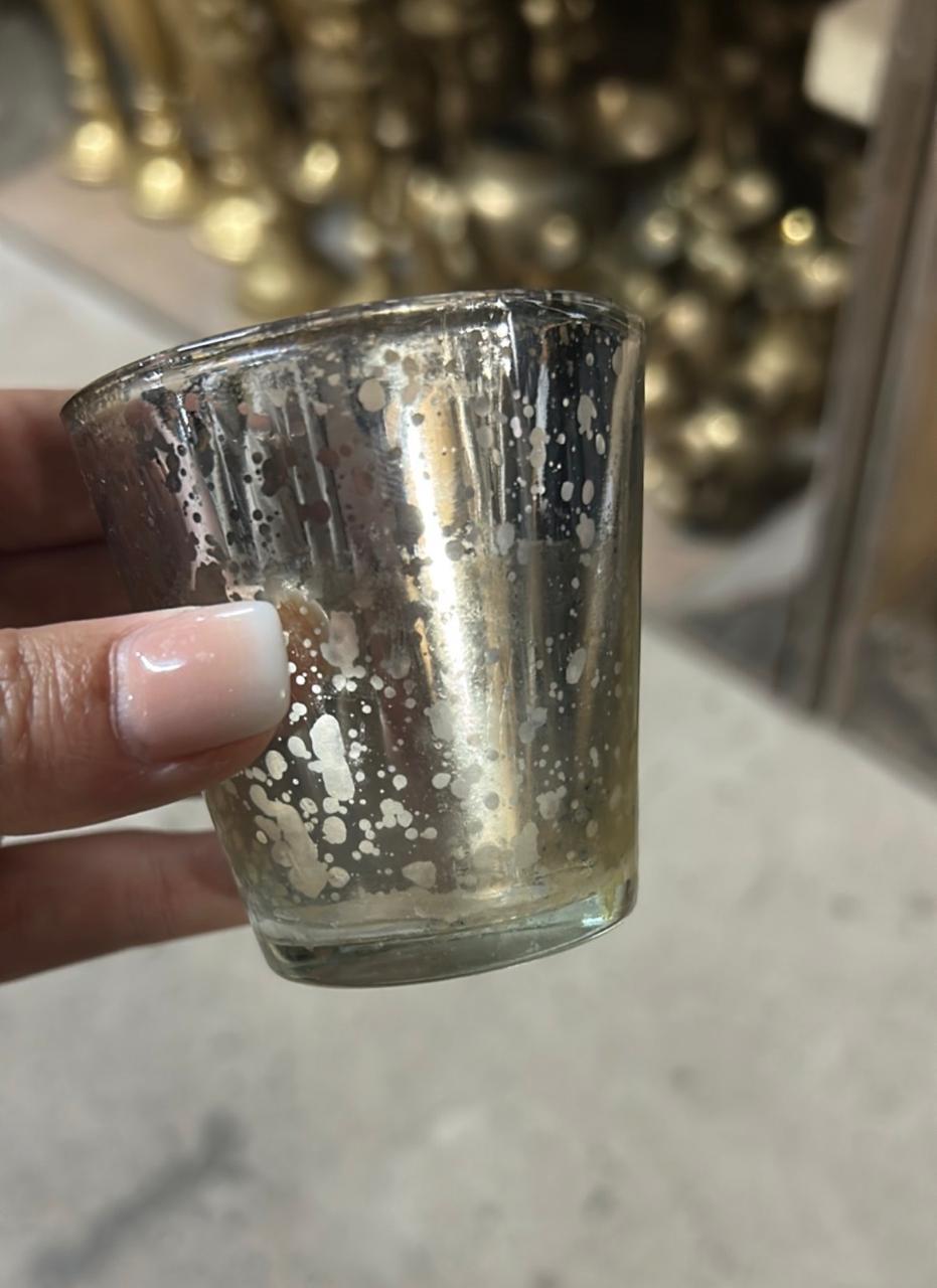 Speckled gold/silver tealight holder