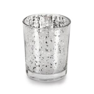 Speckled silver tealight holder