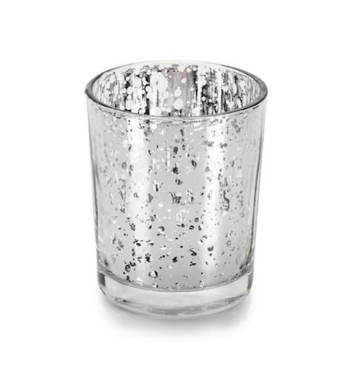 Speckled silver tealight holder