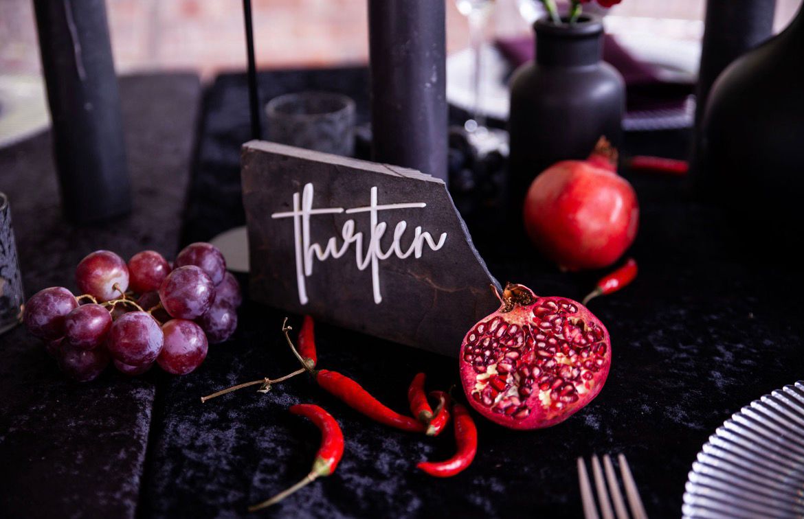 Black stone table number
