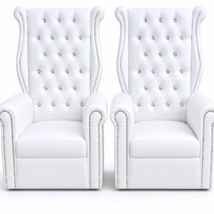 White bridal chair set