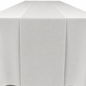 White amber linen runner