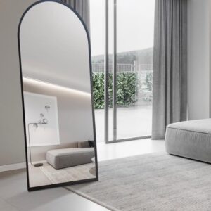 Black freestanding mirror