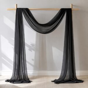 Black mesh draping