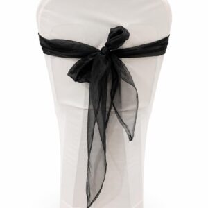 Black organza chair tie