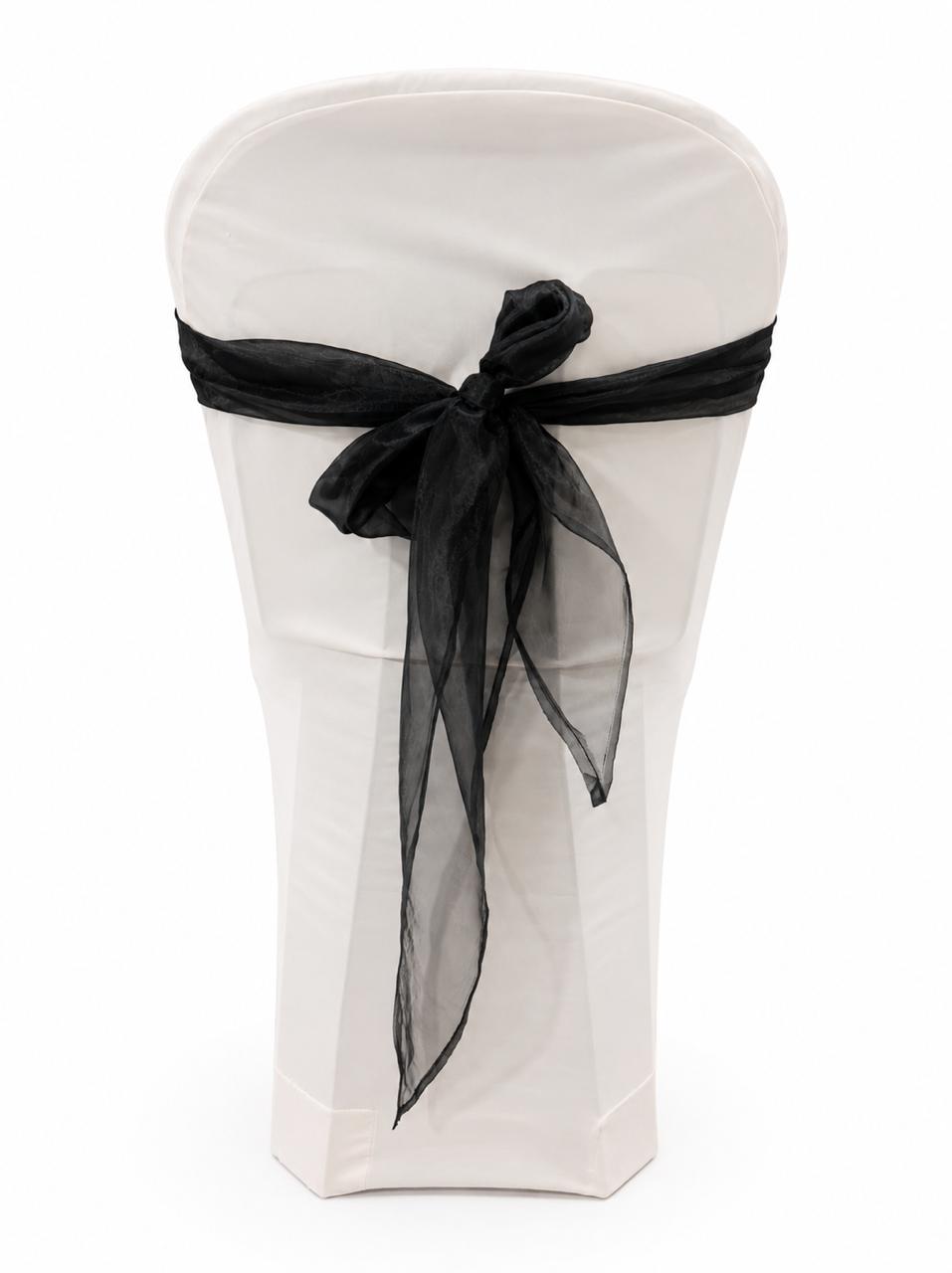 Black organza chair tie