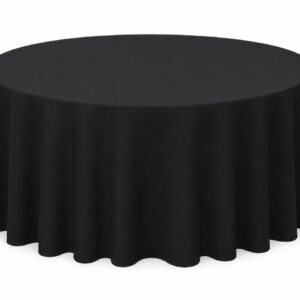 Black round tablecloth Full Length BL