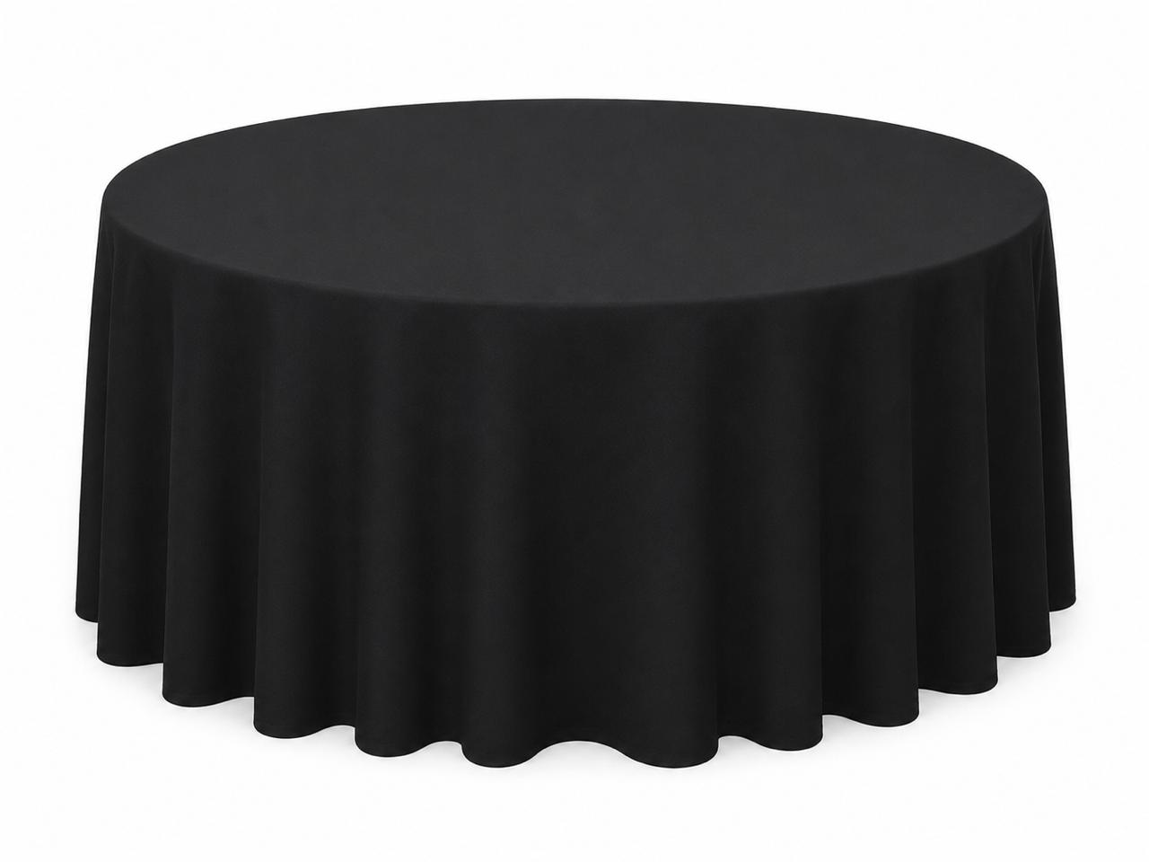 Black round tablecloth FL
