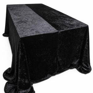 Black velour tablecloth