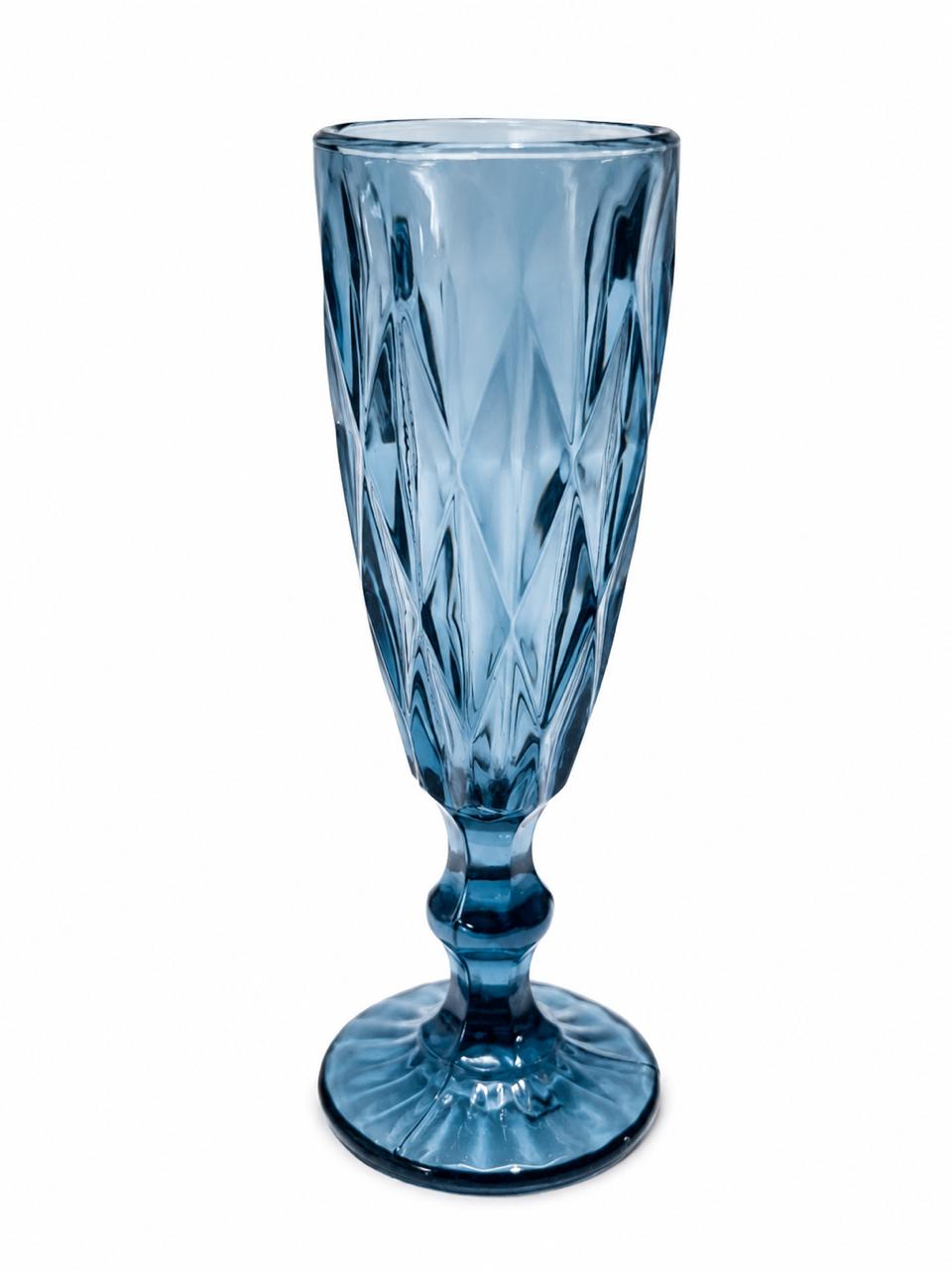 Blue champagne glass